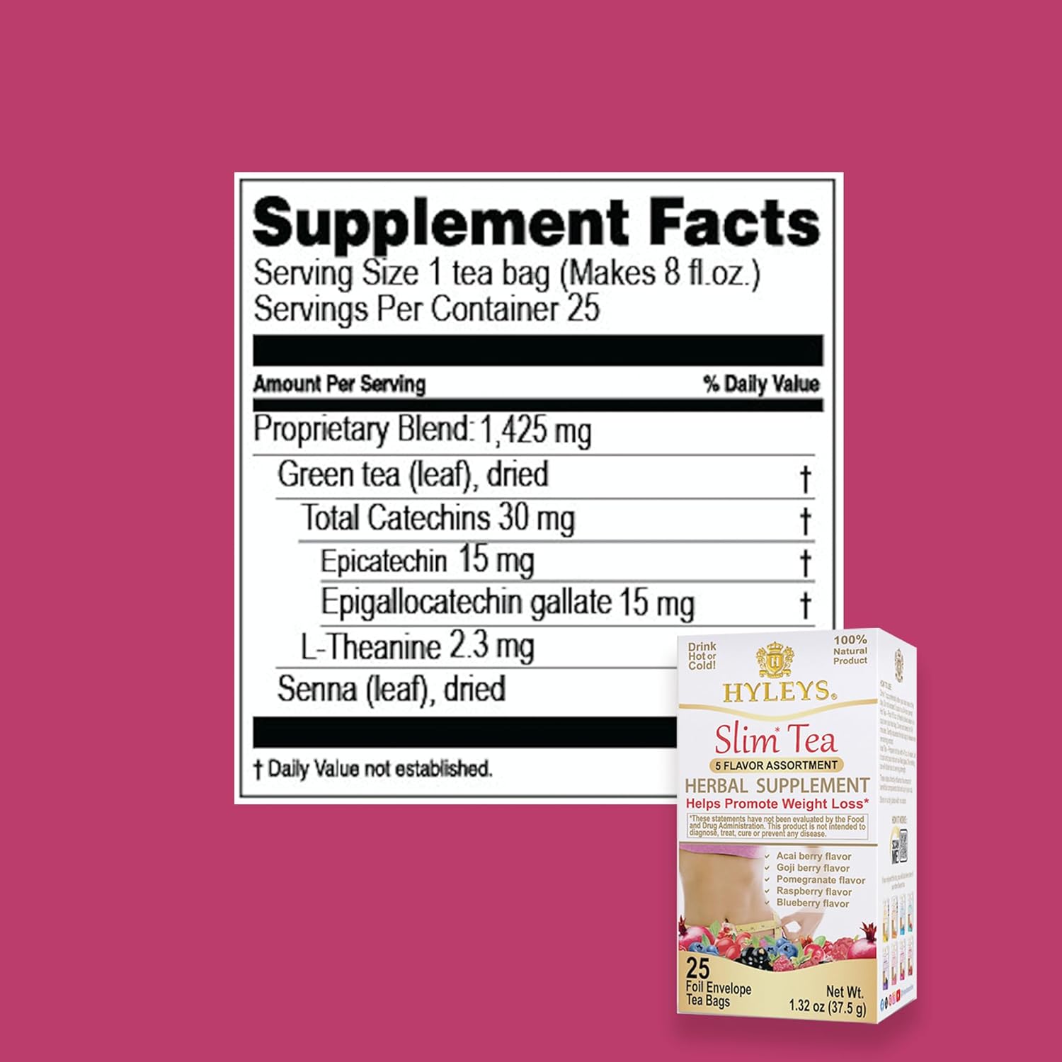HYLEYS Slim Tea 5 Flavor Assortment - Weight Loss Herbal Supplement - Image 11