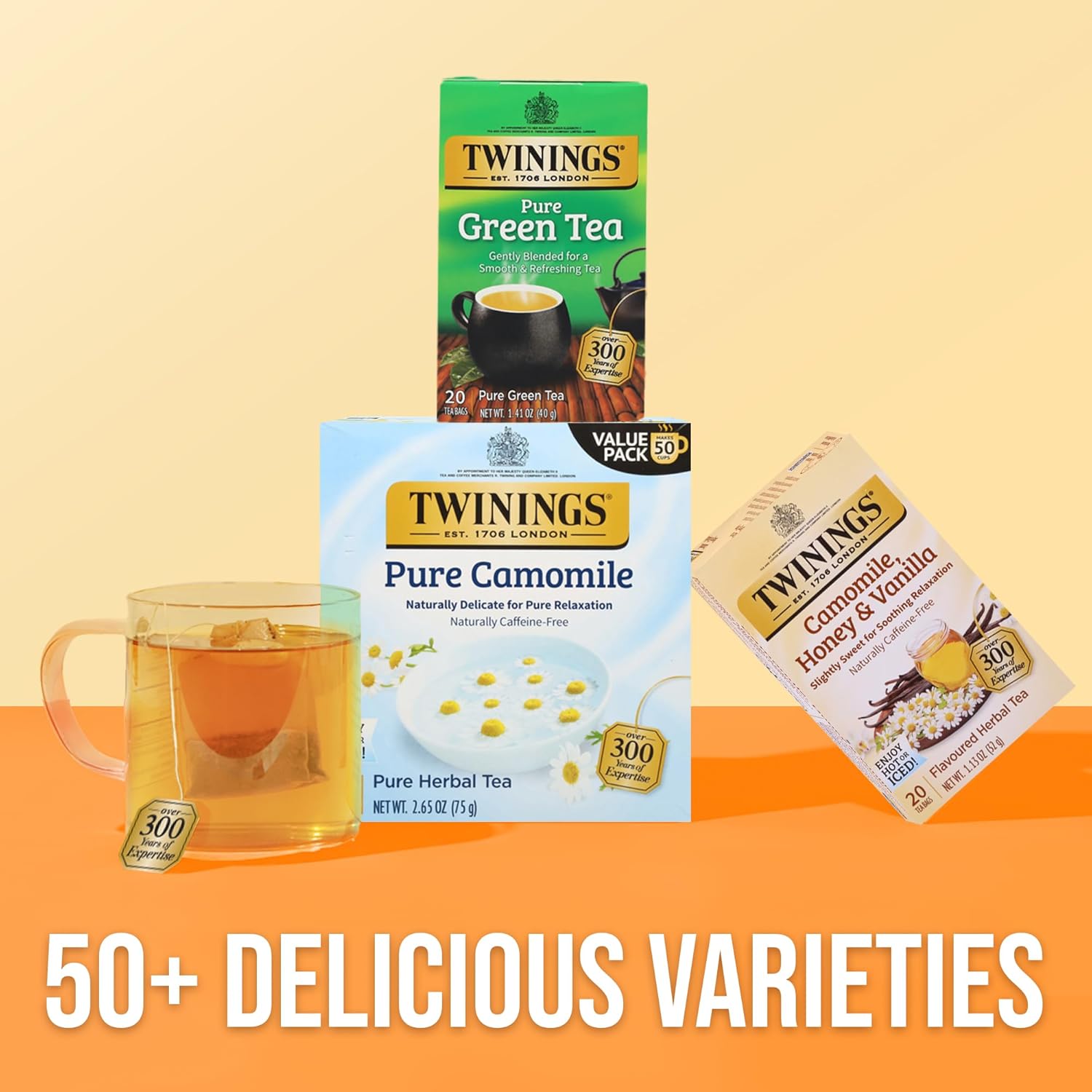 Twinings Pure Camomile Herbal Tea individually Wrapped Bags - Image 6