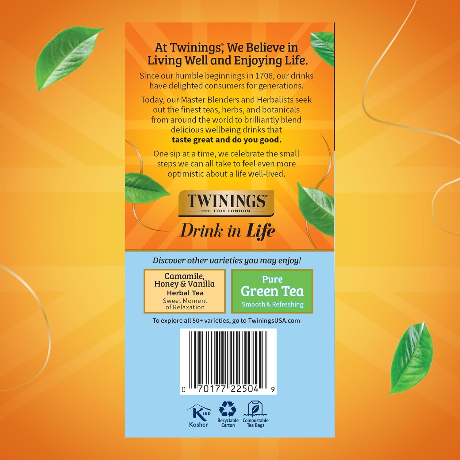 Twinings Pure Camomile Herbal Tea individually Wrapped Bags - Image 5