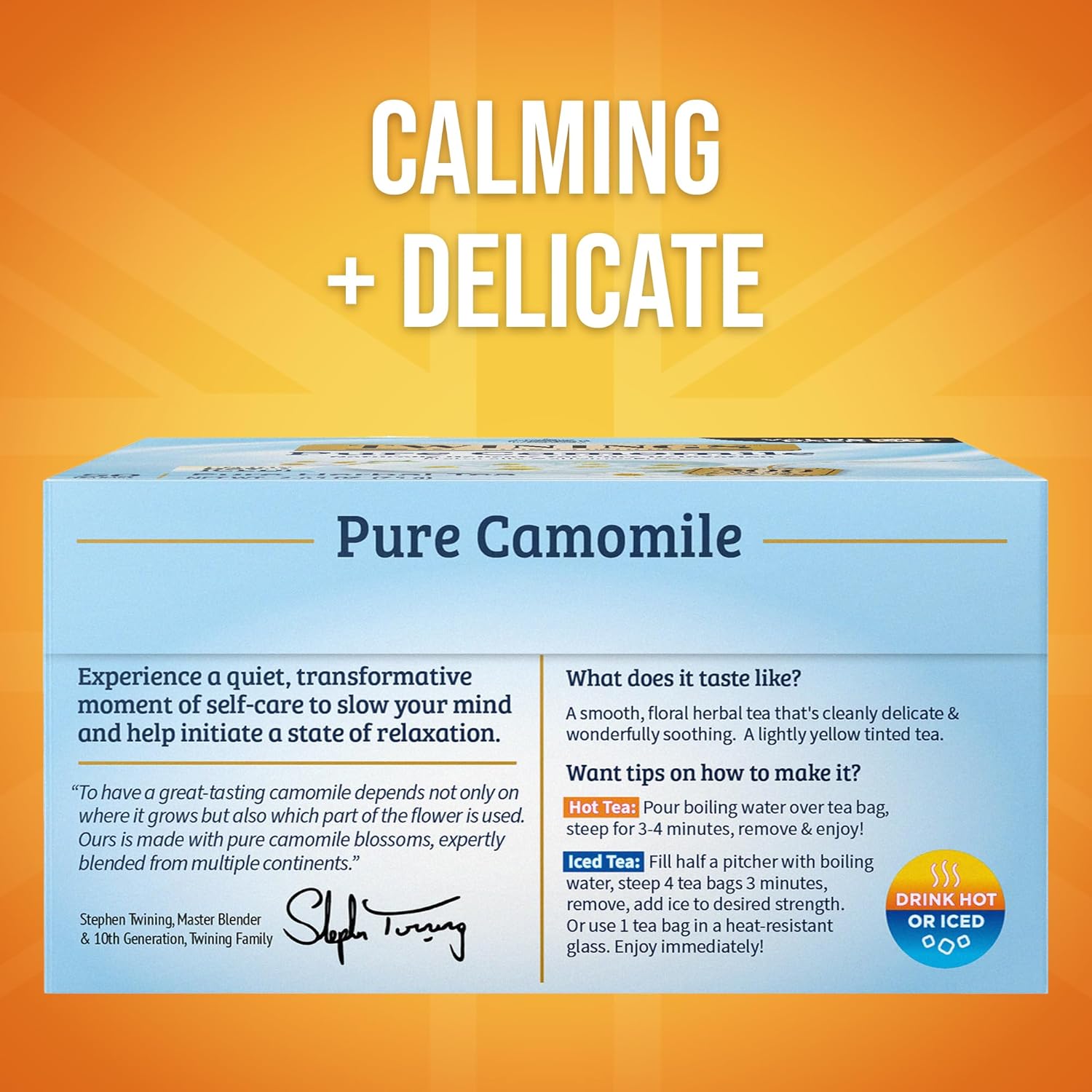 Twinings Pure Camomile Herbal Tea individually Wrapped Bags - Image 2