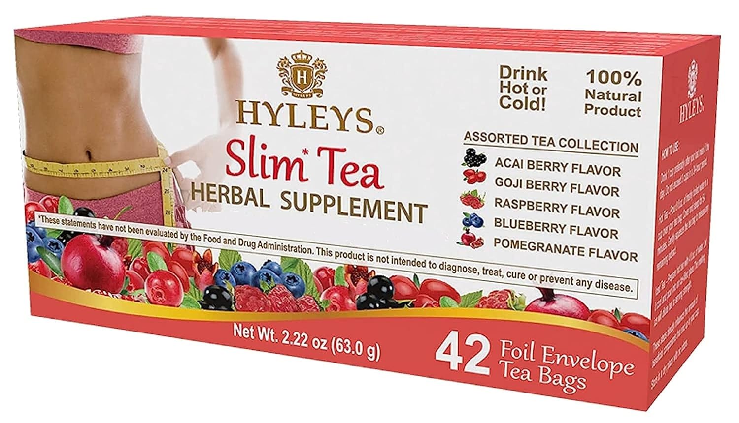 HYLEYS Slim Tea 42 Ct Assorted – Weight Loss Herbal Supplement