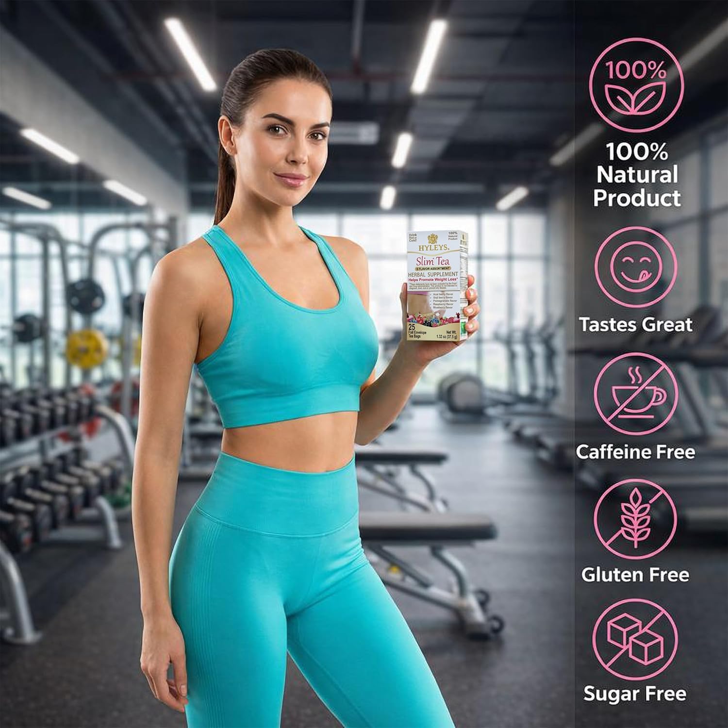 HYLEYS Slim Tea 5 Flavor Assortment - Weight Loss Herbal Supplement - Image 9