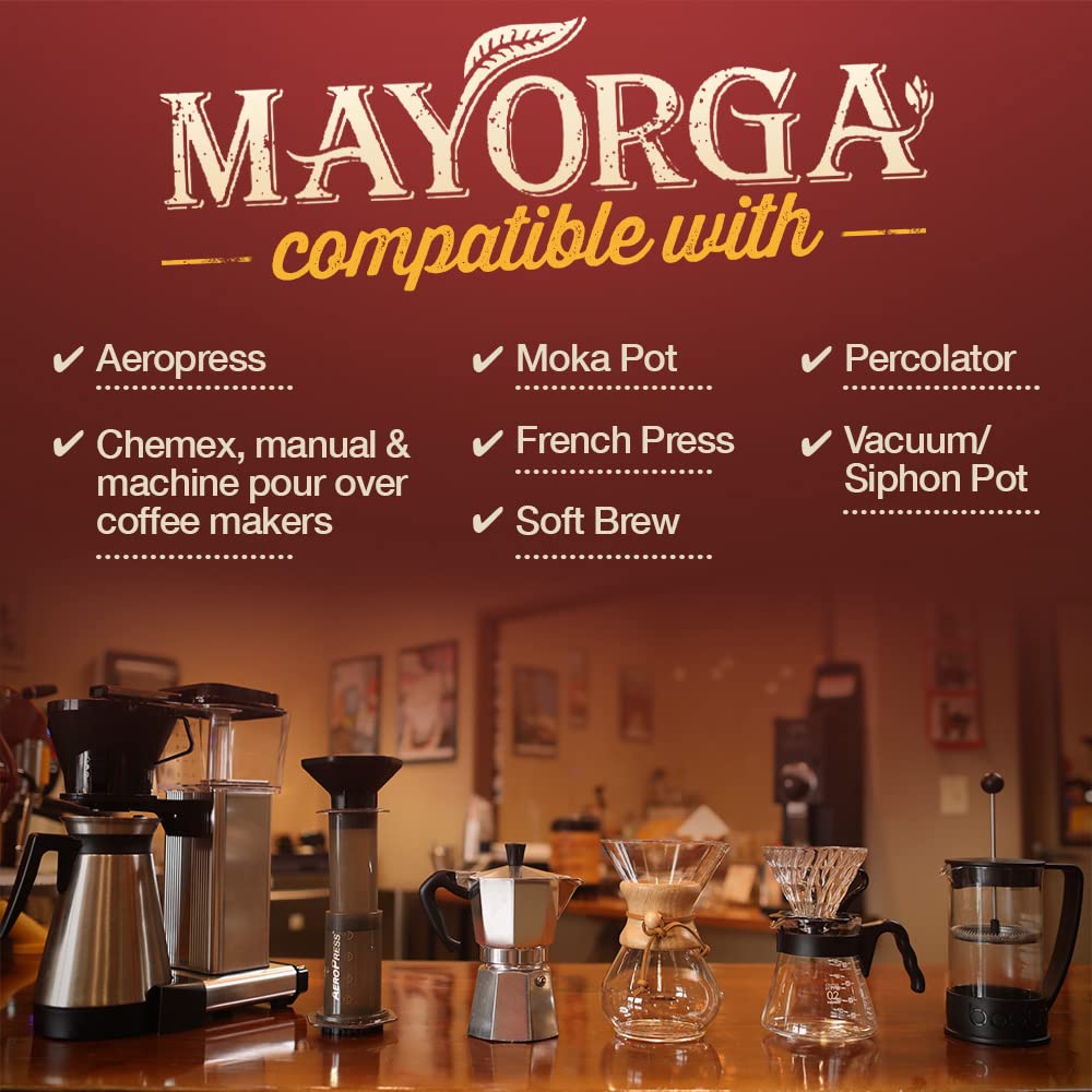 Mayorga Intense Dark Roast Coffee, 2 lb bag – Muy Macho Blend, the World’s Strongest Organic Coffee – 100% Arabica Whole Coffee Beans – Bold Flavor – Specialty Grade, Non-GMO, Direct Trade